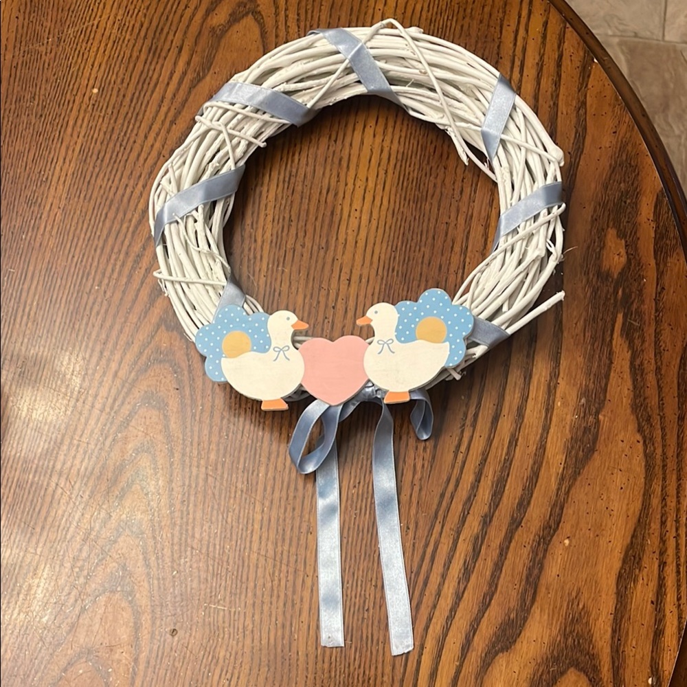 Vintage handmade cottagecore goose wreath
